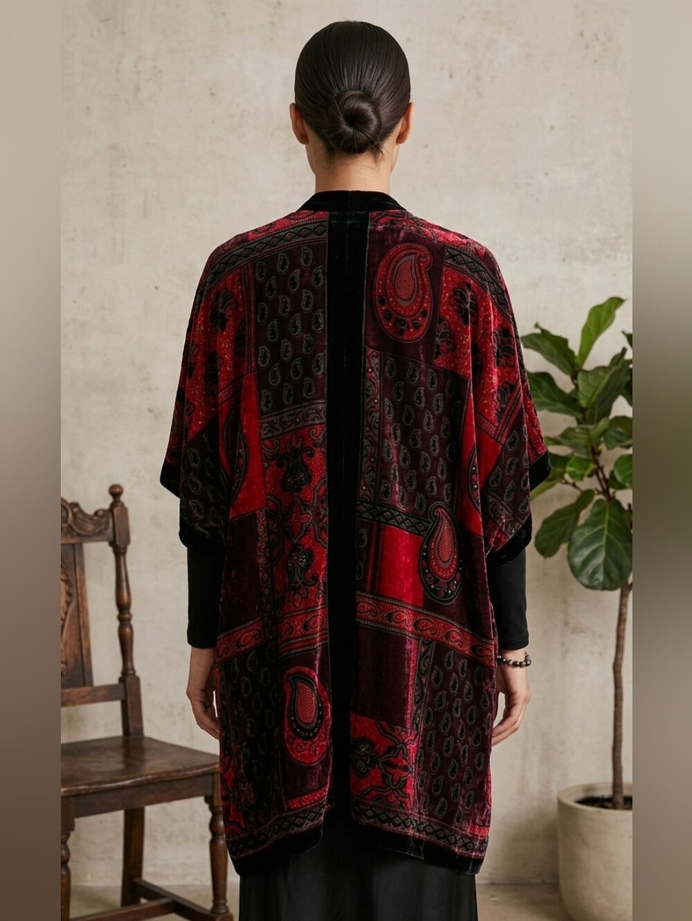 137. Vibrant Mixed Media Open Cardigan